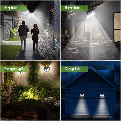 Solar Lights Outdoor - Motion Sensor Security Lights 100LED, Uibetux IP65 Waterproof Solar Powered Wireless Fence Lights with 270 Wide Angle, 3 Lighting Mode for Wall Garden Patio Garage (6 Pack)