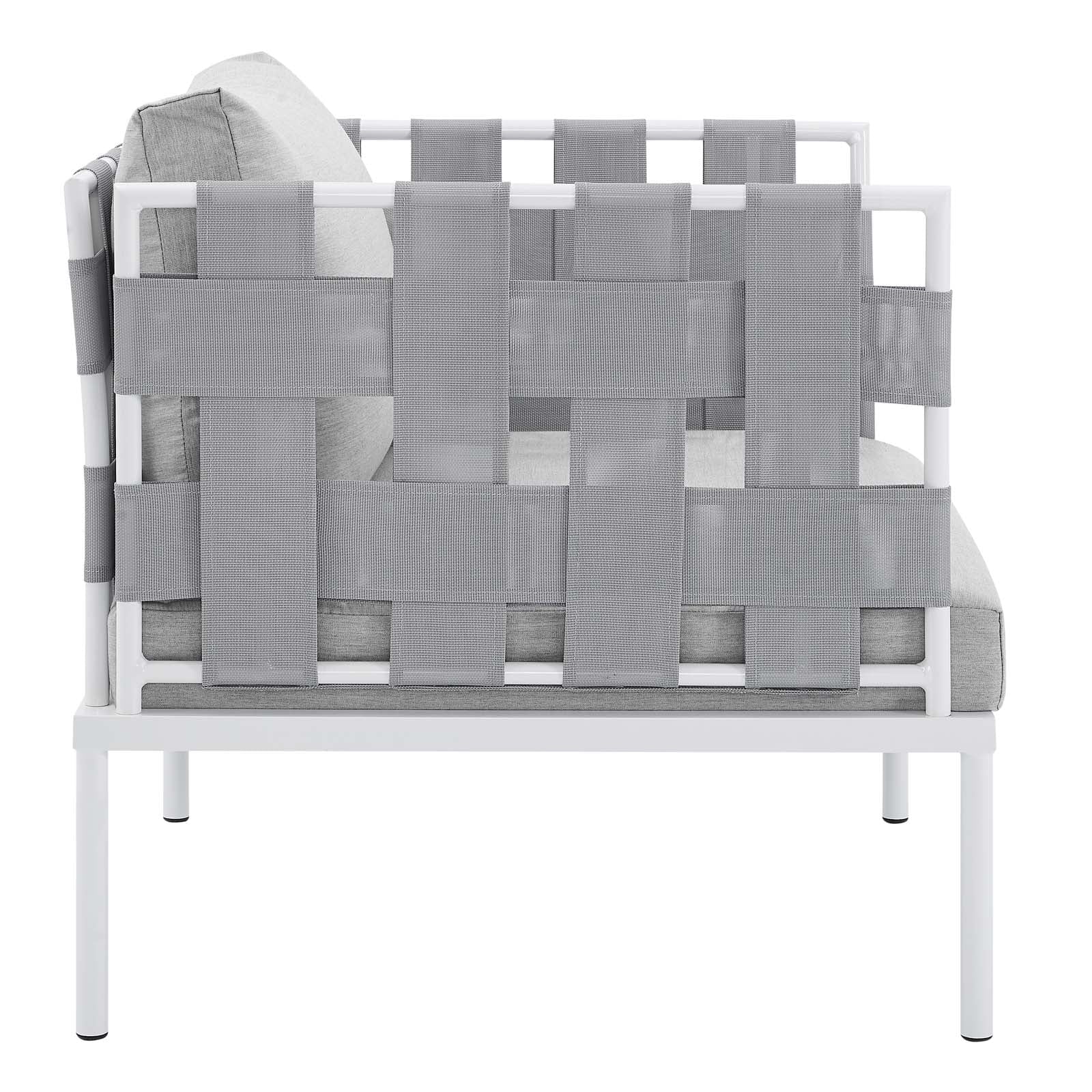 Modway Harmony 7-Piece Sunbrella® Outdoor Patio Aluminum Sectional Sofa Set in Gray Gray