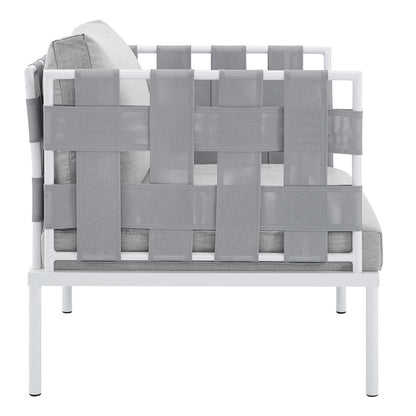 Modway Harmony 7-Piece Sunbrella® Outdoor Patio Aluminum Sectional Sofa Set in Gray Gray