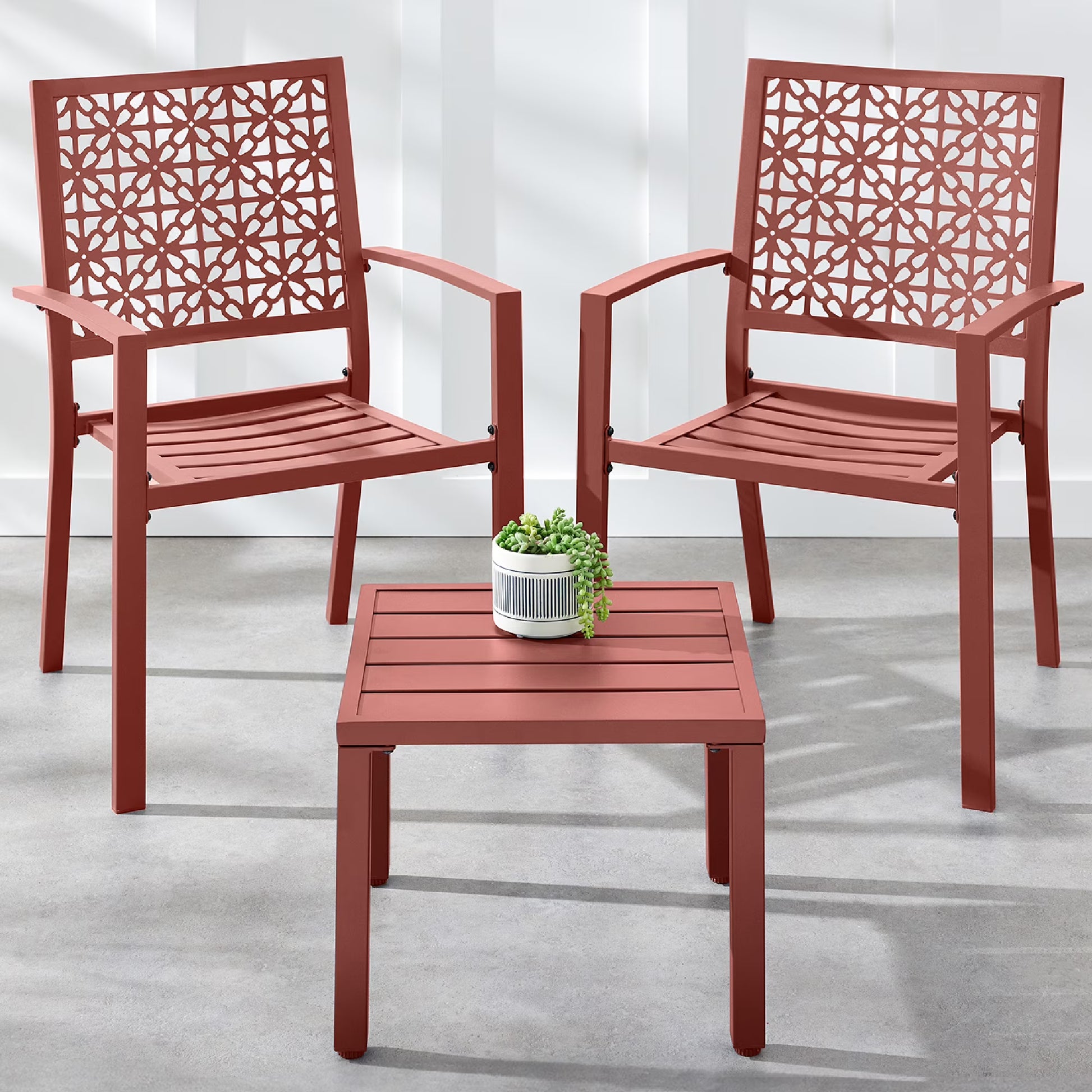 Best Choice Products 3-Piece Stackable Steel Outdoor Conversation Bistro Set, Patio Chat Furniture w/2 Chairs, Table- Black