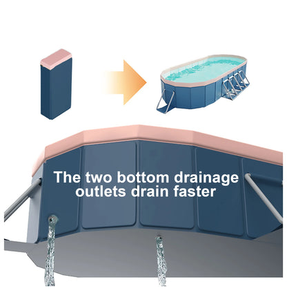 3.65m PVC Folding Pool - Outdoor Swimming Pool for Patio, Beach & Garden - Durable, Non-Inflatable, Easy Setup & Storage