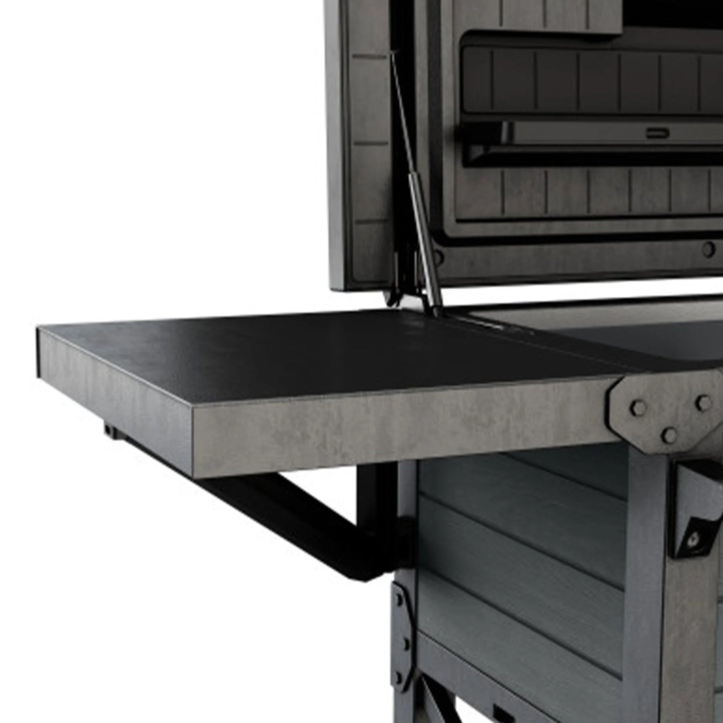 Open Box Keter Outdoor Patio Cooler Ice Chest Insulated Beverage Bar Cart, Gray