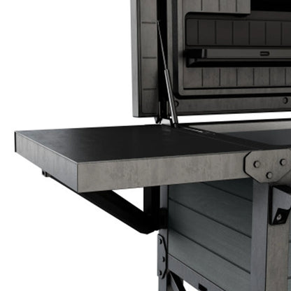 Open Box Keter Outdoor Patio Cooler Ice Chest Insulated Beverage Bar Cart, Gray