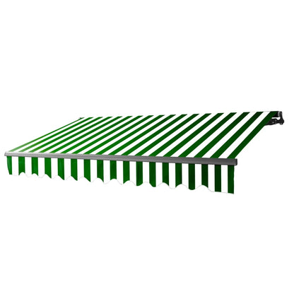ALEKO 20' x 10' Grey White Stripes Retractable Motorized Patio Awning Sunshade