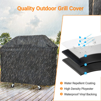 3 Burner Propane Gas Grill for Outdoor, 40500 BTU Barbecue Gas Grill with Thermometer, Stainless Steel BBQ Grill with Shelves & Wheels, Outdoor Cooking Grill for Patio, Garden, Backyard