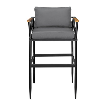 Harper & Bright Designs Iron Outdoor Counter Height Dining Set for 4, 5 Pieces All-Weather Patio Dining Furniture Set with Table and 4 Chairs for Pub Backyard Balcony Garden, Gray