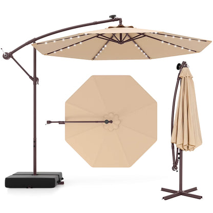 Costway 98.40" Navy Cantilever Patio Umbrella, Base-Included
