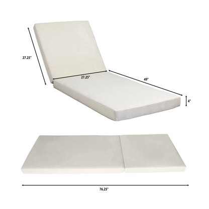 Patio Seating LOUNGE CHAISE SET, ACACIA WOOD WITH WATER-RESISTANT LOUNGE CUSHIONS (CREAM & 4 INCH THICK) - MATCHING DARK GREY VERSION AVAILABLE,Outdoor Seating