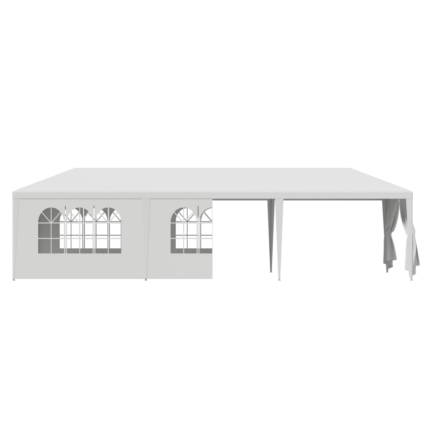 ZENSTYLE Patio Wedding Party Tent Set White Waterproof Canopy - 10 x 30' White
