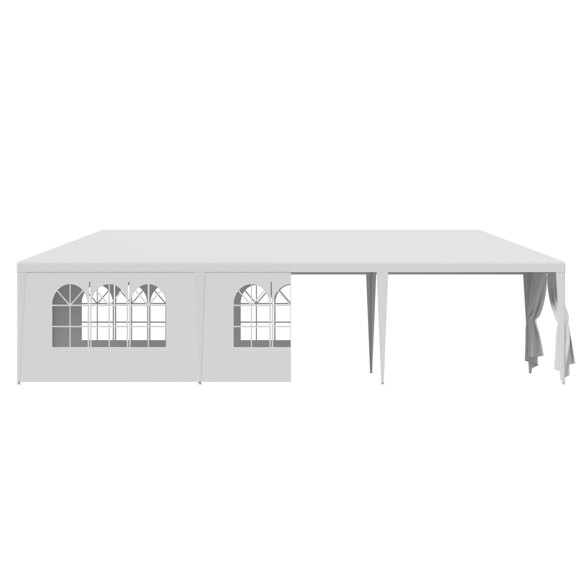 ZENSTYLE Patio Wedding Party Tent Set White Waterproof Canopy - 10 x 30' White
