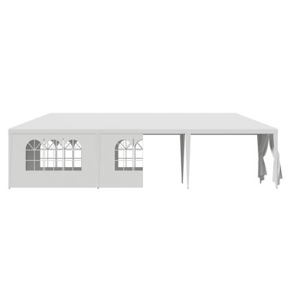 ZENSTYLE Patio Wedding Party Tent Set White Waterproof Canopy - 10 x 30' White