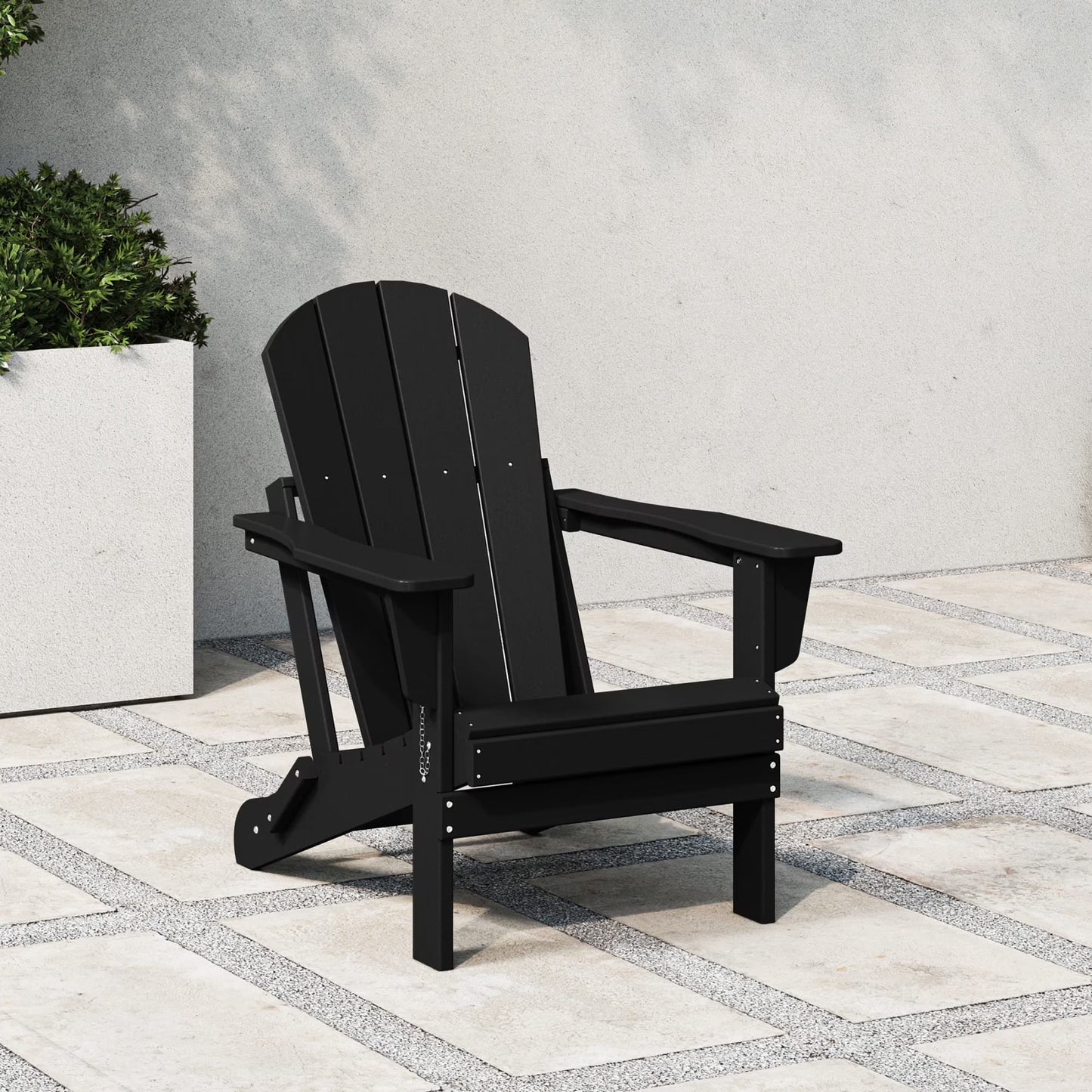 Westintrends Outdoor Folding HDPE Adirondack Chair, Patio Seat, Weather Resistant, Dark Brown
