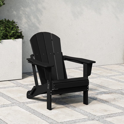 Westintrends Outdoor Folding HDPE Adirondack Chair, Patio Seat, Weather Resistant, Dark Brown