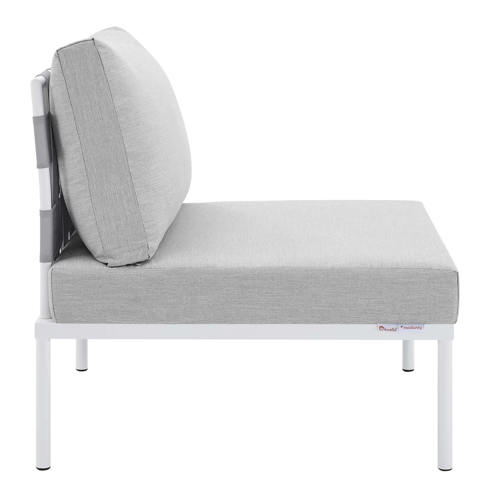 Modway Harmony 7-Piece Sunbrella® Outdoor Patio Aluminum Sectional Sofa Set in Gray Gray