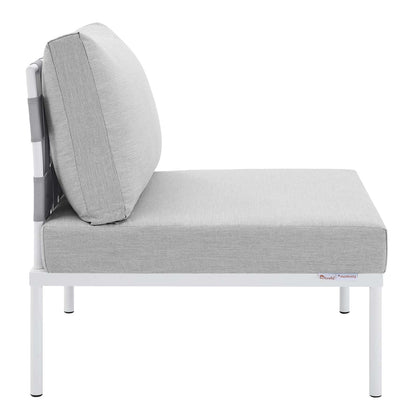 Modway Harmony 7-Piece Sunbrella® Outdoor Patio Aluminum Sectional Sofa Set in Gray Gray