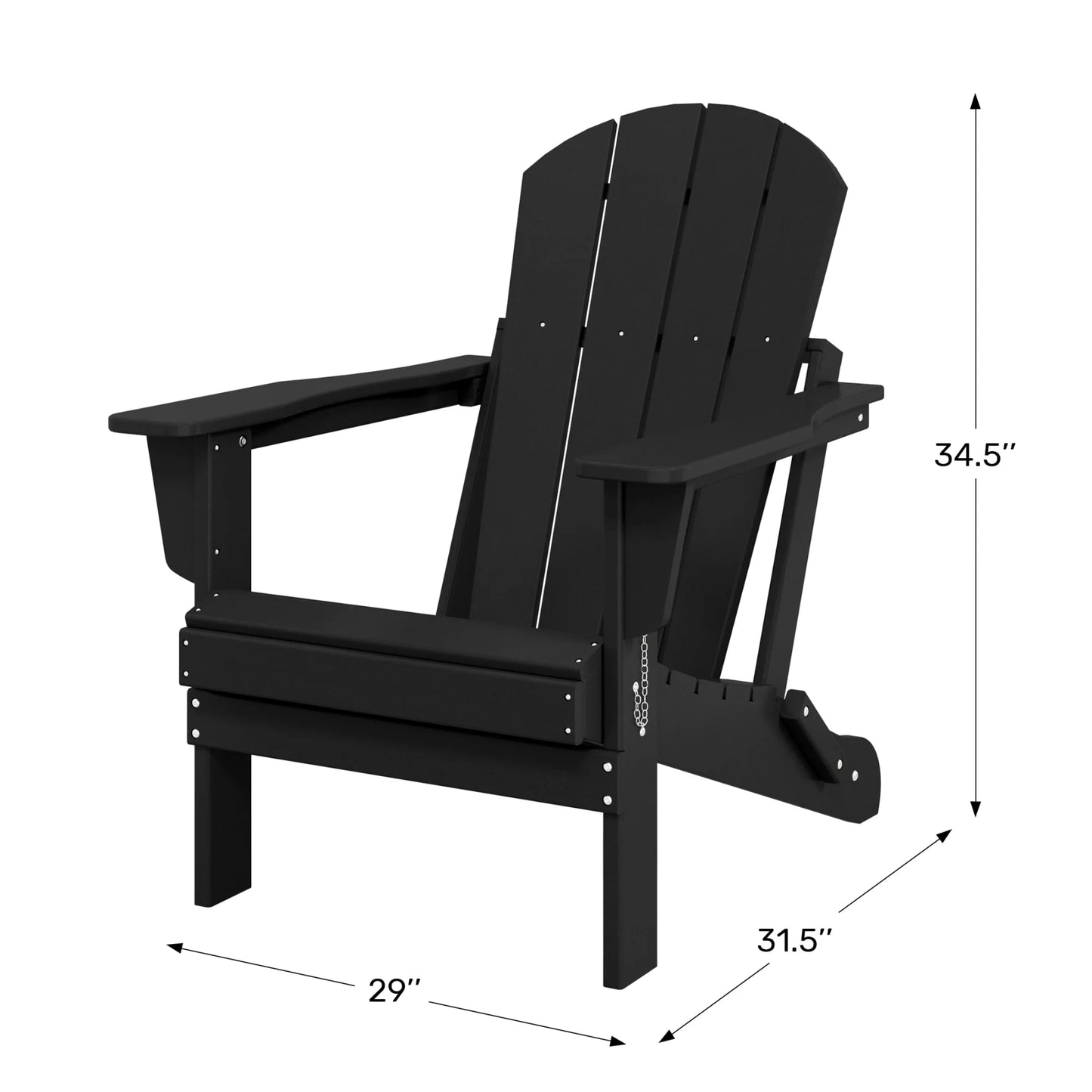 Westintrends Outdoor Folding HDPE Adirondack Chair, Patio Seat, Weather Resistant, Dark Brown