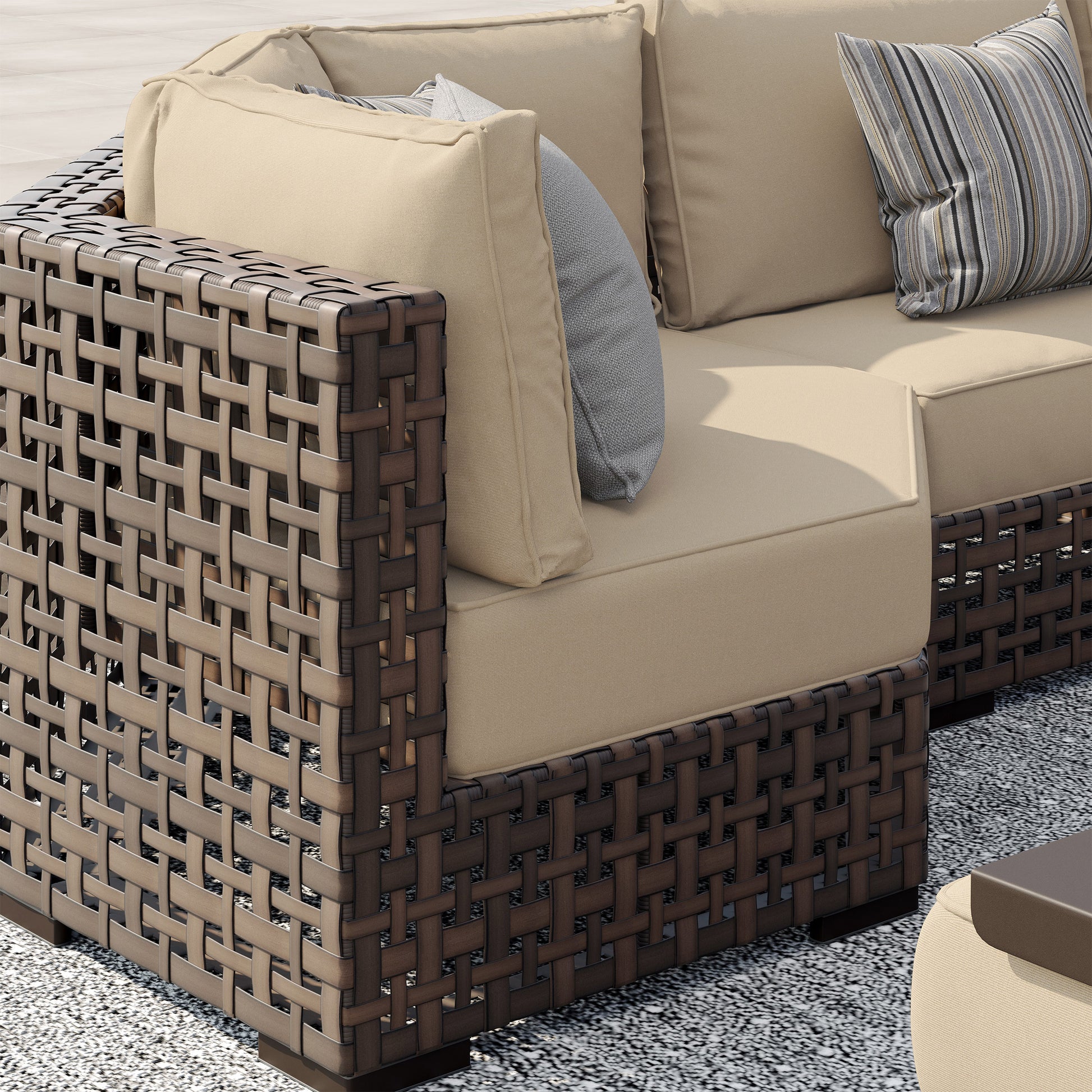 Sirio Oceanside 9-piece Fire Modular Outdoor Patio Seating Set