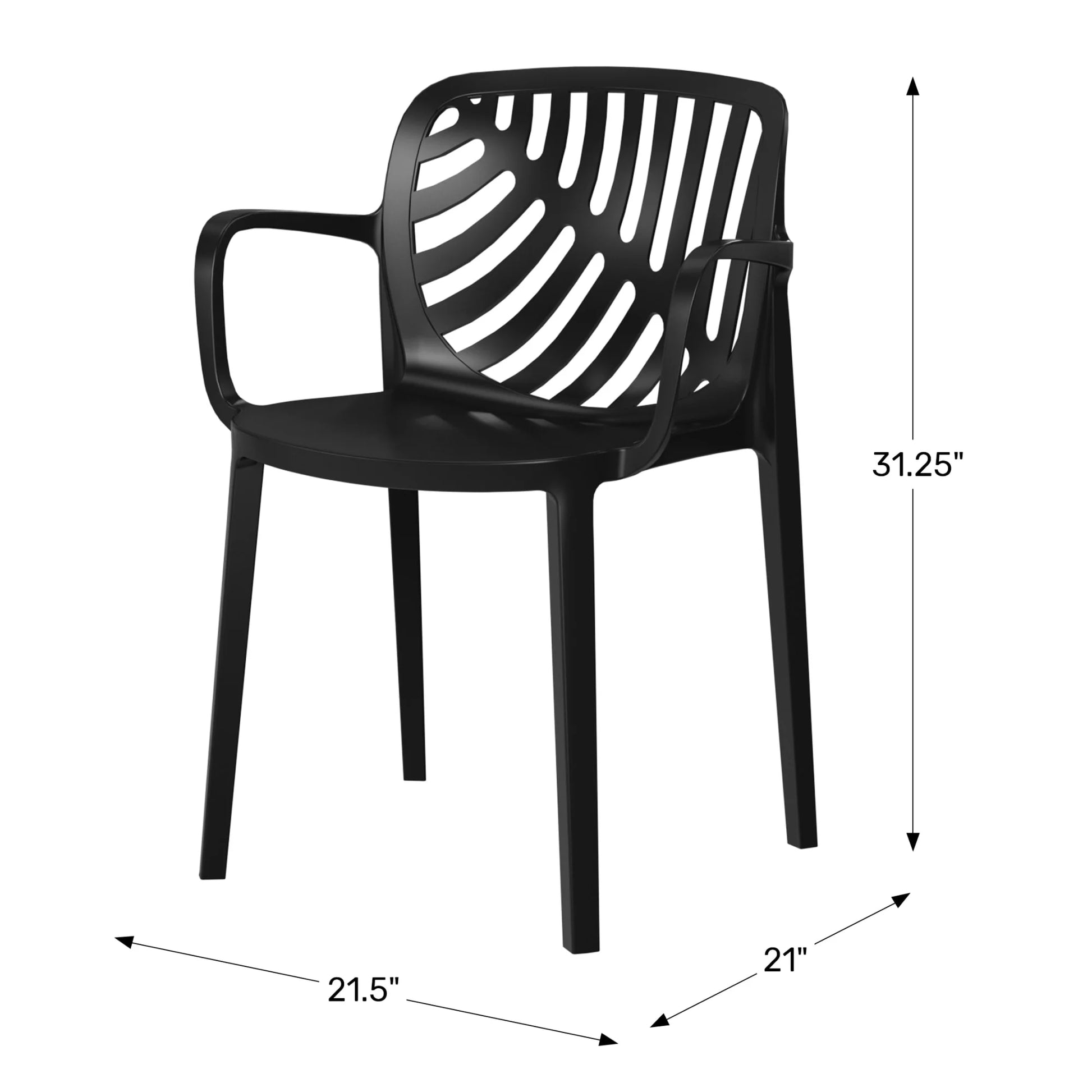 WestinTrends Playa Outdoor Modern Stackable Patio Dining Armchairs (Set of 2), White