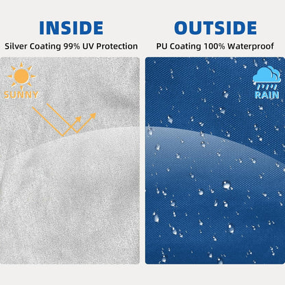 Sliver-Coated Pop Up Canopy Tent Top Cover Roof with Ropes and Velcro 10x10 Canopy Replacement Top,UV Waterproof for Garden Garden Patio Pavilion Sun Shade (Top Only, Blue) | Durable Design