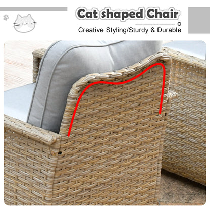 Ovios 2 Pieces Outdoor Furniture All Weather Wicker Patio Conversation Single Chair Set with Storage Box for Garden Backyard