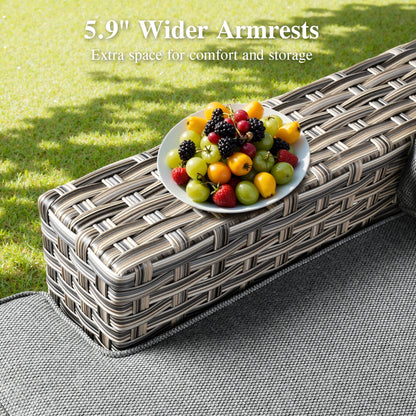 Ovios 7 Pieces Outdoor Patio Sectional Furniture All-Weather Rattan Wicker Conversation Patio Sofa Outdoor Chairs for Backyard Balcony