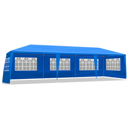 10'x30' Outdoor Party Tent With 8 Removable Sidewalls Canopy Blue Waterproof Shelters Gazebo For BBQ Birthday Party Wedding Events Backyard Garden And Patio