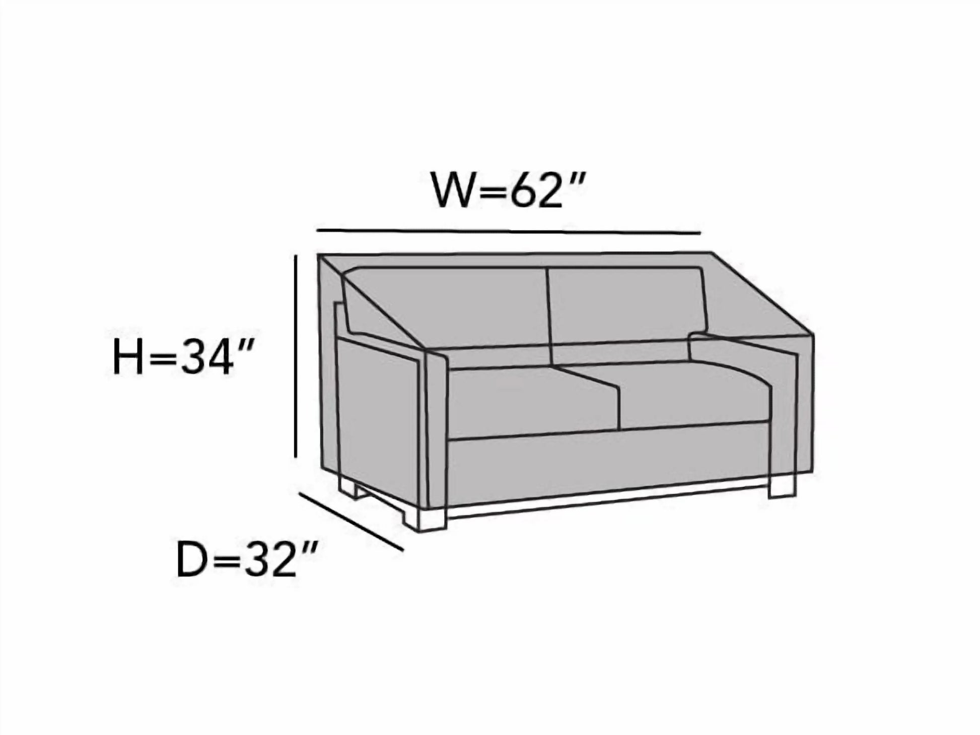 Covermates Outdoor Patio Sofa Cover - Heavy-Duty Polyester, Weather Resistant, Drawcord Hem, Seating and Chair Covers, 82W x 40D x 40H, Ripstop Tan