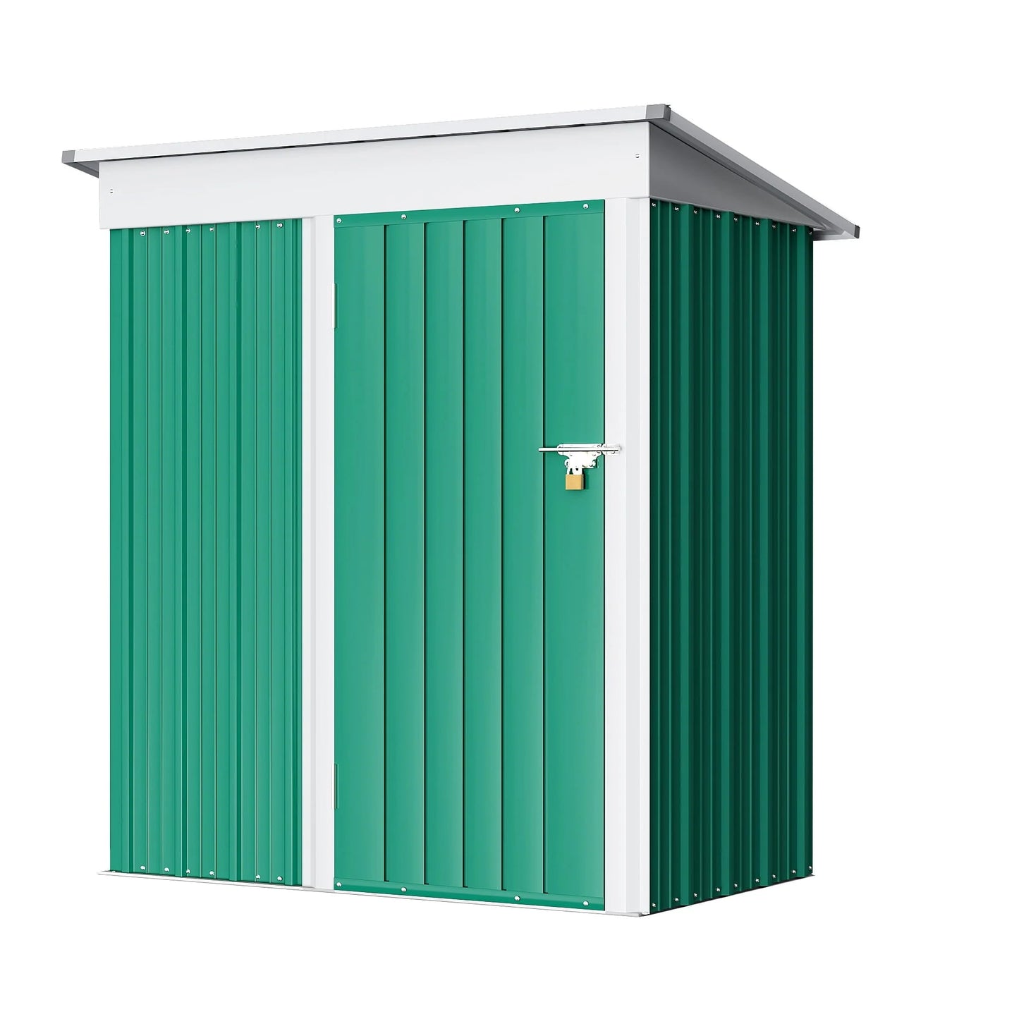Vineego Metal Outdoor Storage Shed 5FT x 3FT, Steel Utility Tool Shed Storage House with Door & Lock, for Backyard Outdoor Patio,Green