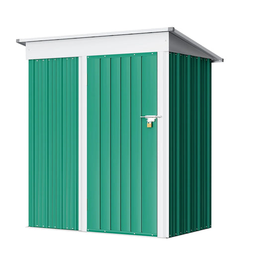 Vineego Metal Outdoor Storage Shed 5FT x 3FT, Steel Utility Tool Shed Storage House with Door & Lock, for Backyard Outdoor Patio,Green