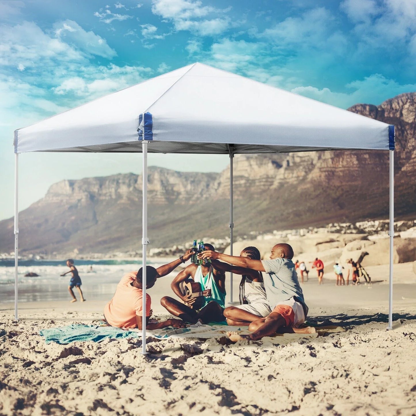 XiHuaZhaoChen Canopy Tent Easy Set-up Outdoor Patio Canopy Adjustable Straight Leg Heights Instant Shelter with Wheeled Bag,Gray,10' x 10'
