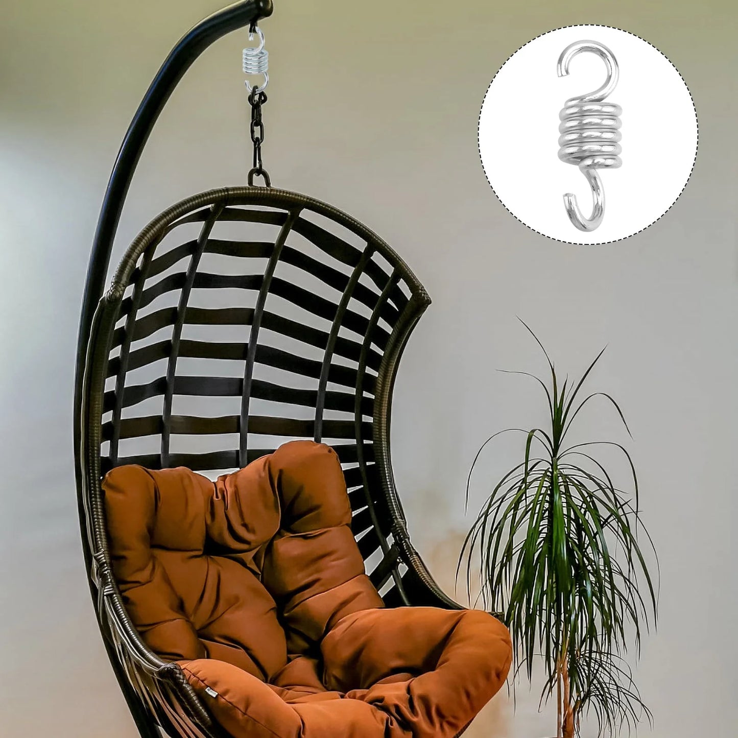 Nuolux Spring Hammock Swing Heavy Duty Hooks Chair Hanging Porch Springs Swings Patio Partskit Hanger Ceiling Mount Hook