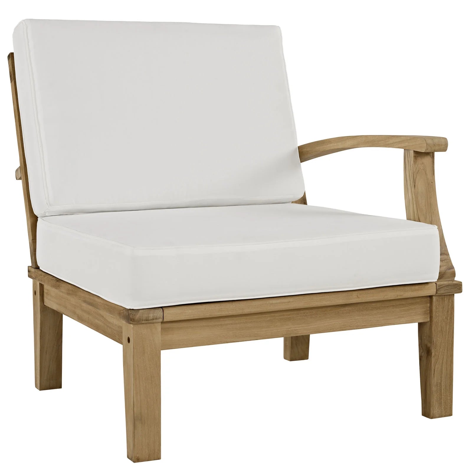 Modway Marina 7 Piece Outdoor Patio Teak Set in Natural White