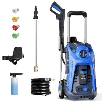 Electric Pressure Washer 4800PSI-Max 2.9GPM Pressure Washer with 25 Foot Hose, 16.4 Foot Power Cord, Soap Tank Car Wash Machine Blue Ideal Cleaning for Patio