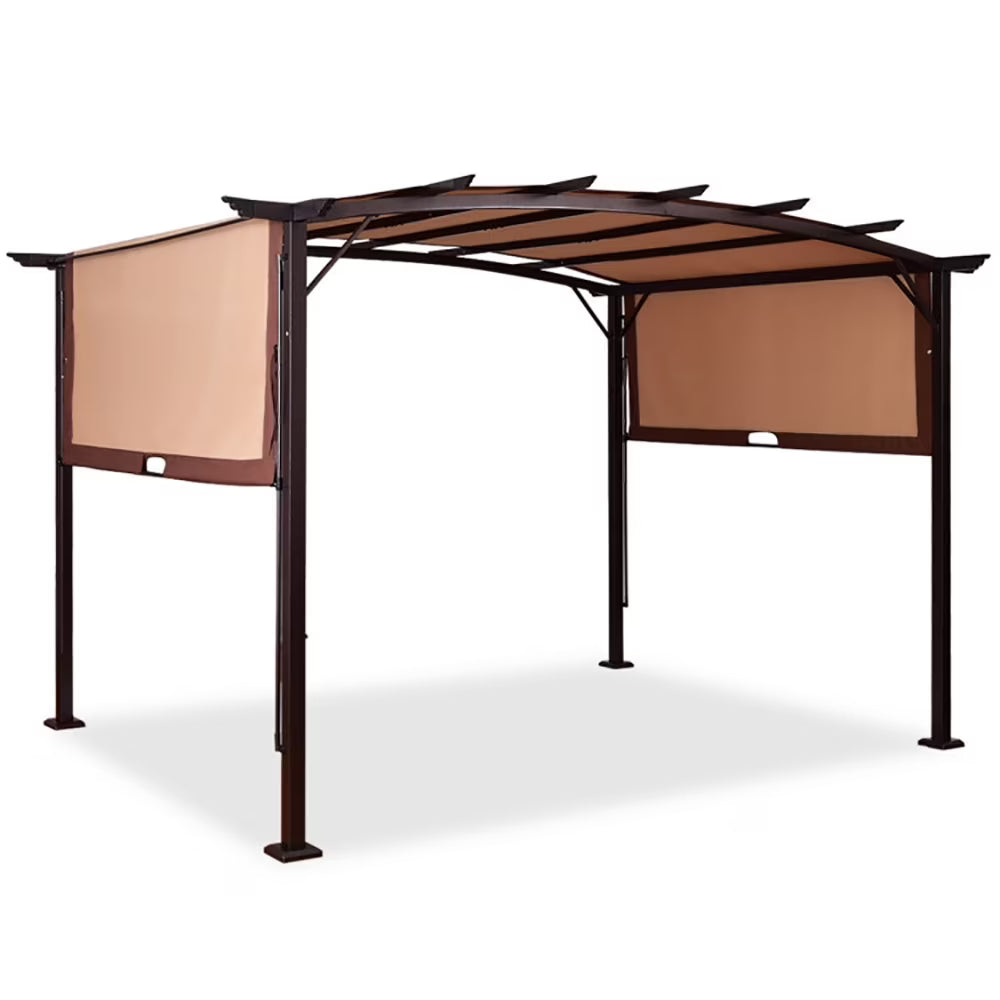 Spaco 12 x 9 Feet Outdoor Pergola Gazebo with Retractable Canopy Shades for Patio Garden Outdoor BBQ Roof Cover Grill Shelter