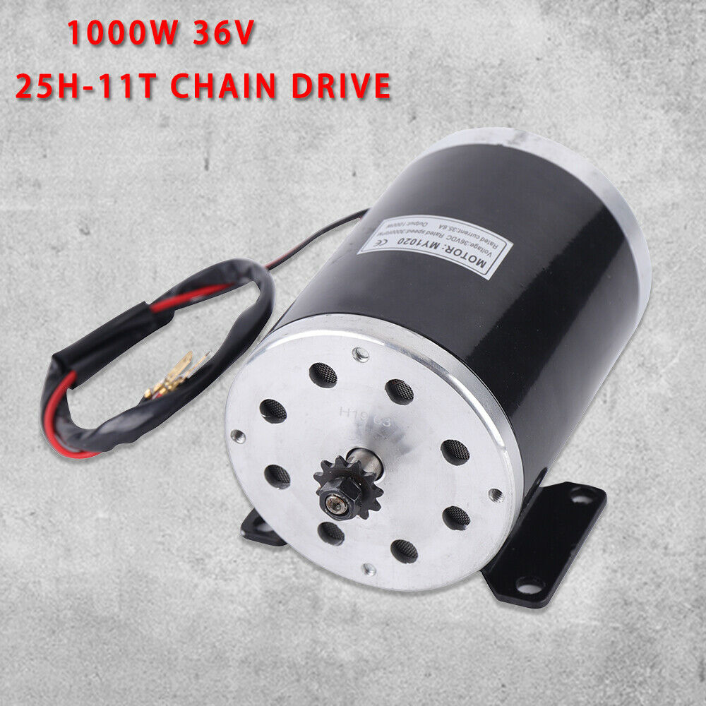 ToppiJoy Mini Bike Motor 1000W, DC Brushed Motor with High Torque for Electric Bicycle, Go-Kart, & Scooter, Fast Start Performance & Heat Dissipation for Smooth Ride
