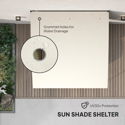 Outsunny 10' x 10' Pergola with UV-Resistant Canopy, Outdoor Sun Shade Shelter for Porch, Patio, Deck, Backyard, Cream