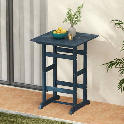 GVN Outdoor Eating Tables,Patio Table,30 Inch Square Bar Table Dining Table with Slatted Tabletop for Poolside-Navy