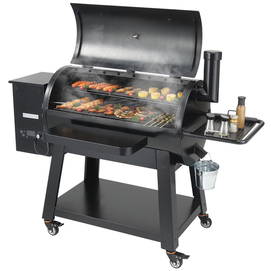 KFFKFF 62" Heavy Duty Charcoal Grill 8 IN 1,BBQ Portable Grill with Cart Outdoor Cooking Barbecue Camping, Picnic, 840 sq, Patio and Backyard
