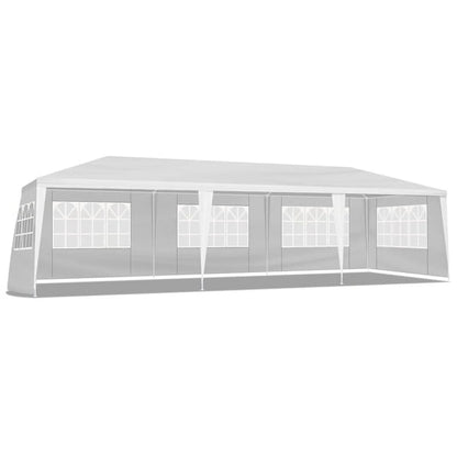 10'x30' Outdoor Party Tent with 8 Removable Sidewalls, Waterproof Canopy Patio Wedding Gazebo, White,white