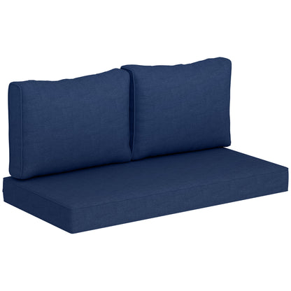 Outsunny 2 Seater Patio Furniture Cushions, 5 in Outdoor Loveseat Cushions with Removable Cover, Replacement Cushions for Outdoor Furniture, Beige