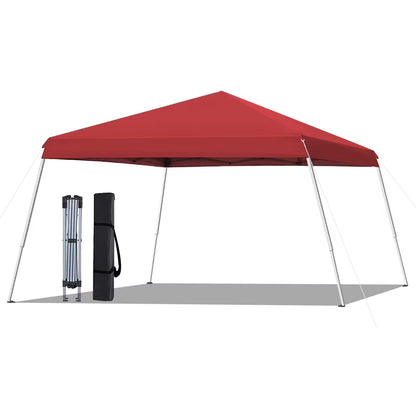 10x10 Pop Up Canopy Tent With Durable Silver Coated Cover And Adjustable Slant Legs, Easy Setup Outdoor Patio Instant Sun Shelter - Blue, Included 1 x Storage Carry Bag, 4 x Guylines, 8 x Stakes