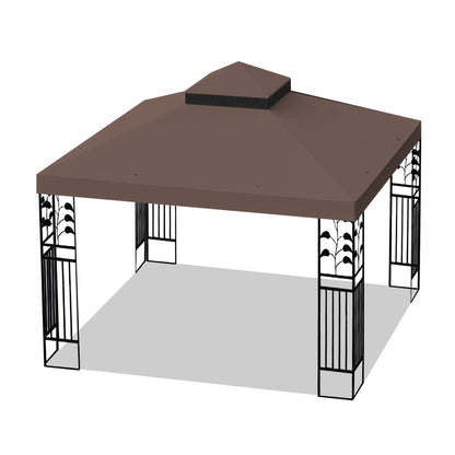 10x10 Ft Outdoor Patio Gazebo Replacement Canopy, Double Tiered Gazebo Tent Roof Top Cover Only(Frame Not Include)