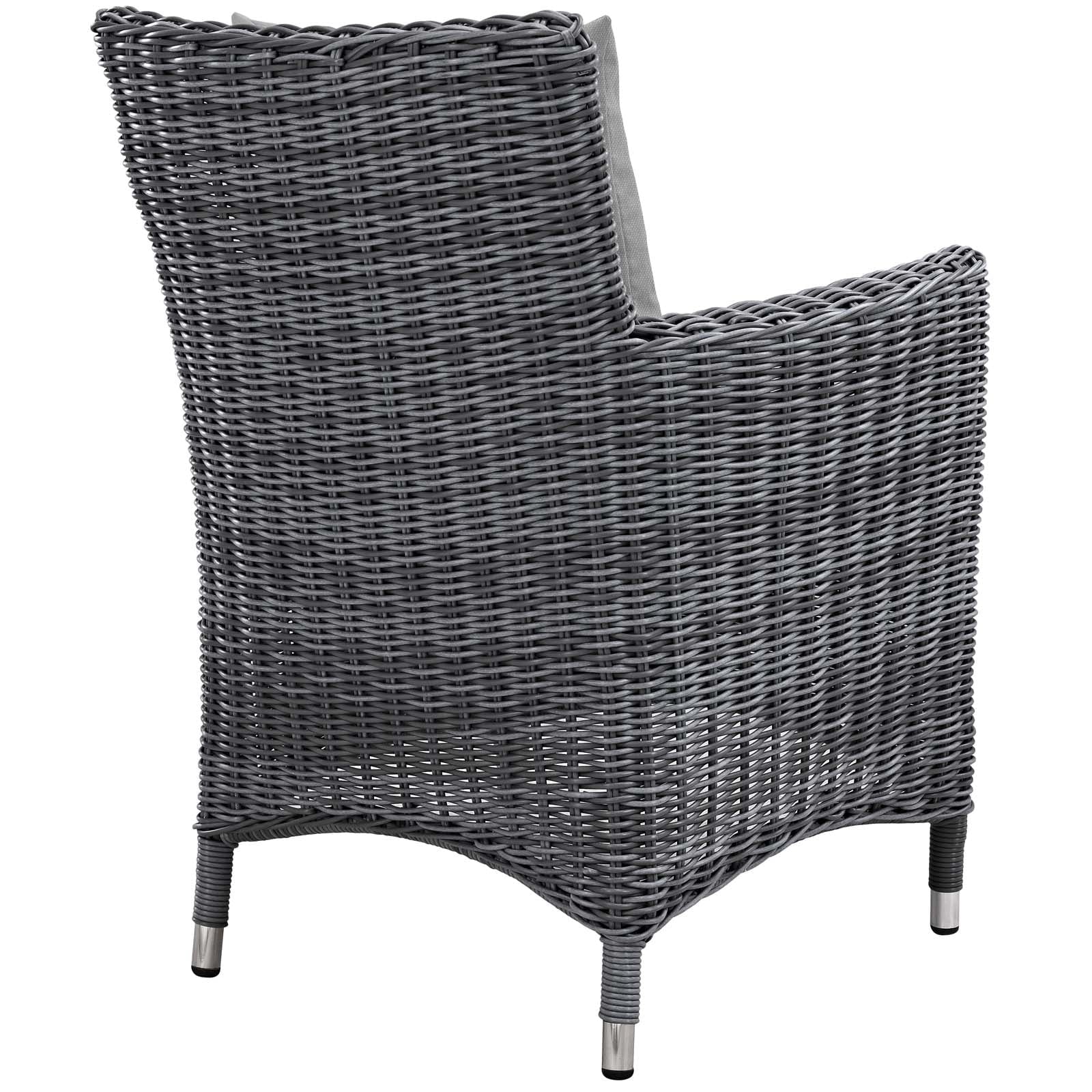 Modway Summon 11 Piece Outdoor Patio Sunbrella Dining Set in Canvas Gray