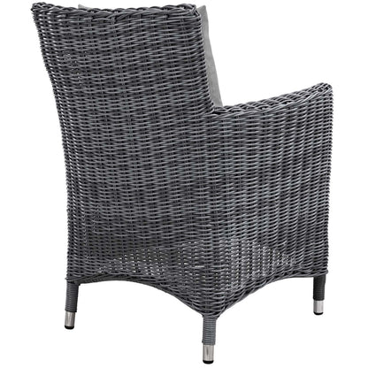 Modway Summon 11 Piece Outdoor Patio Sunbrella Dining Set in Canvas Gray