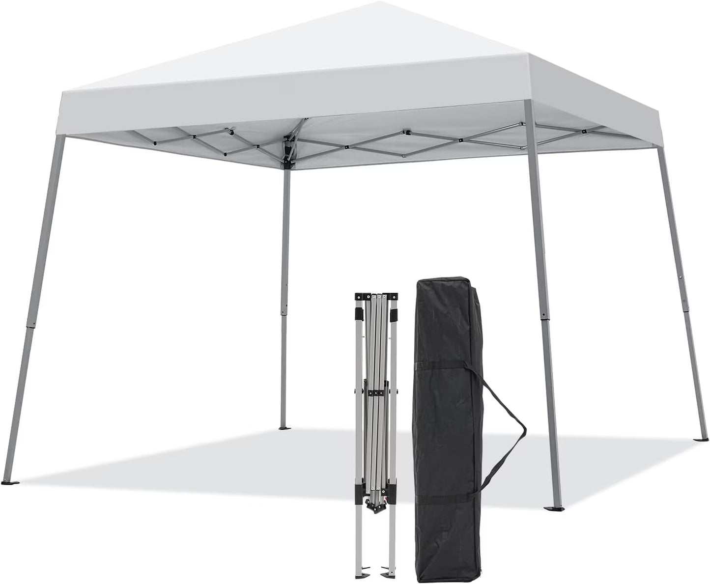 Canopy Tent, 10X10 FT Pop Up Canopy Outdoor Instant Tent Slant Legs with Carrying Bag, Portable Gazebo Shelter for Patio Deck Garden and Beach - 8X8 FT Canopy Cover (Dark Blue)