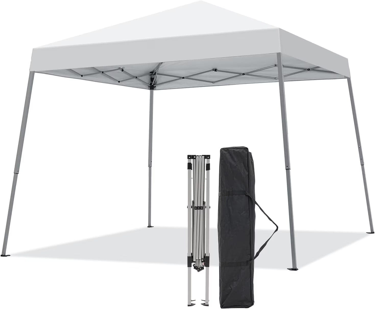 Canopy Tent, 10X10 FT Pop Up Canopy Outdoor Instant Tent Slant Legs with Carrying Bag, Portable Gazebo Shelter for Patio Deck Garden and Beach - 8X8 FT Canopy Cover (Dark Blue)