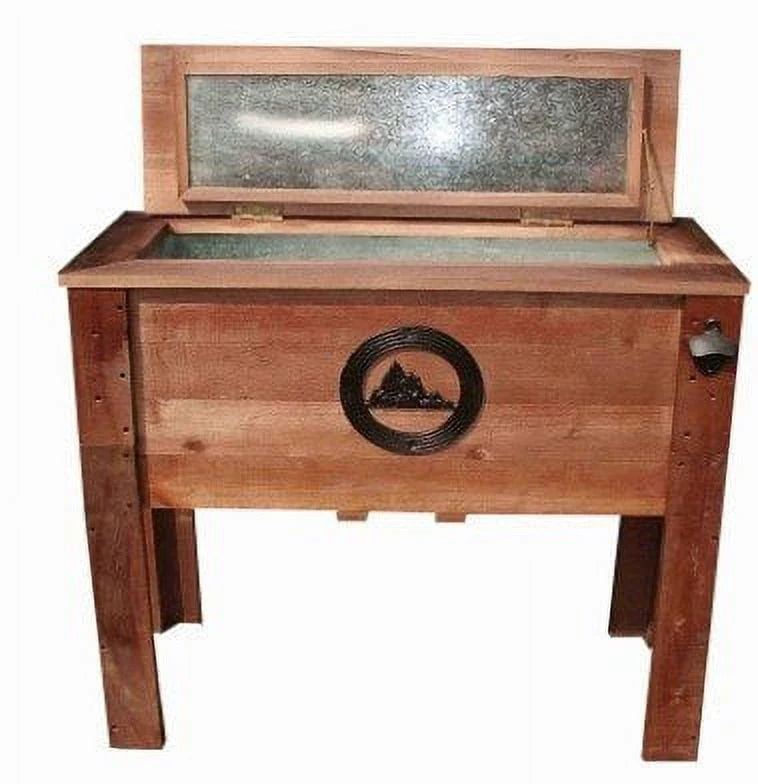 45 Quart Wooden Outdoor Rustic Mountain Deck Patio Cooler