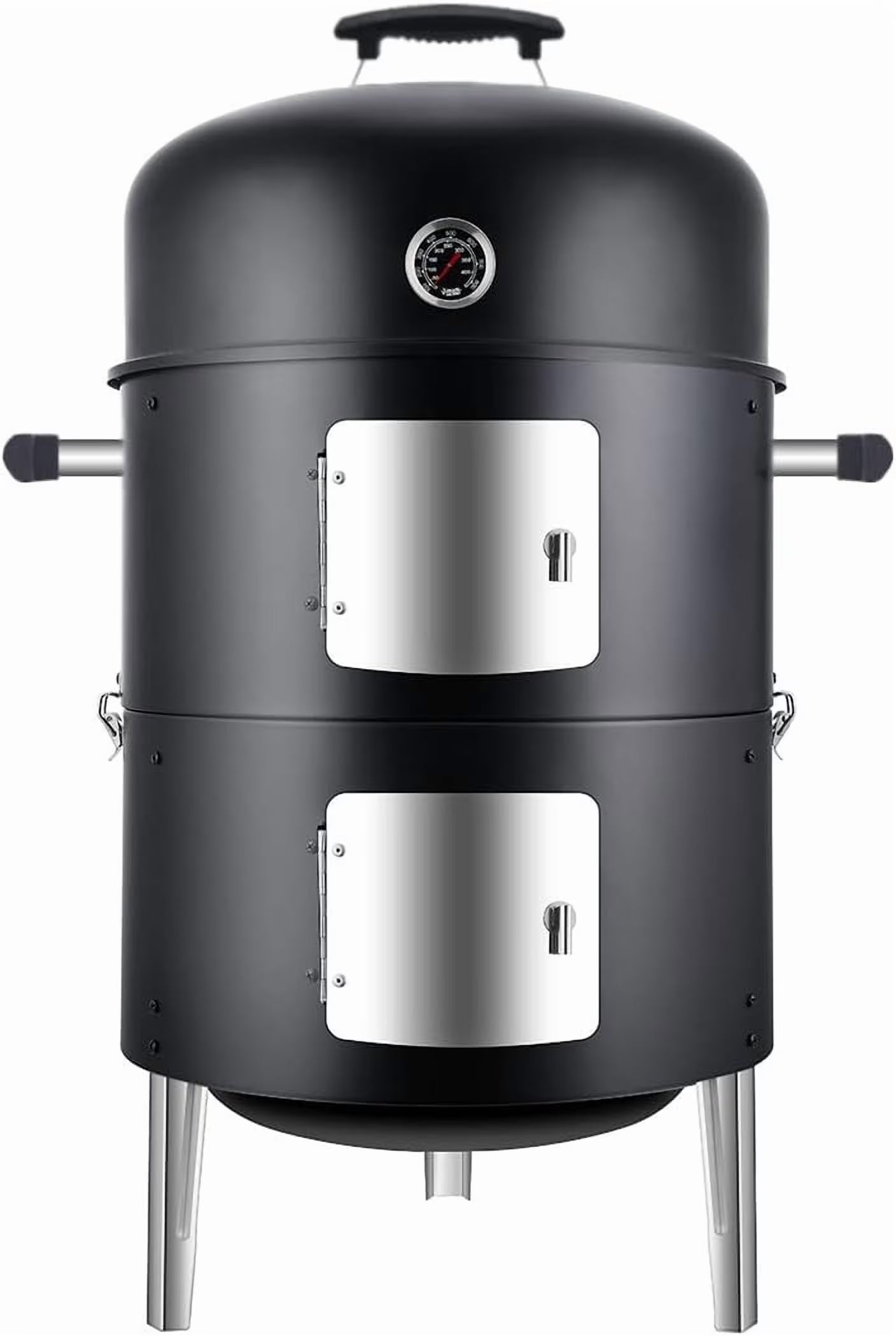 BBQ Charcoal Smoker for Meat: 16 Inch Heavy Duty 4 In 1 BBQ Charcoal Grills - Vertical Barbecue Smokers Grill Combo for Outdoor Cooking Patio Backyard Picnic Party Grilling
