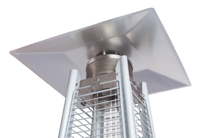 Fire Sense Pyramid Flame Patio outdoor propane Heater Tower with Wheels Coronado Brushed Bronze