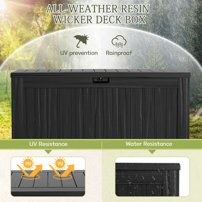 Homall 120 Gallon Outdoor Patio Box Deck Plastic Resin Storage Box Backyard, Black